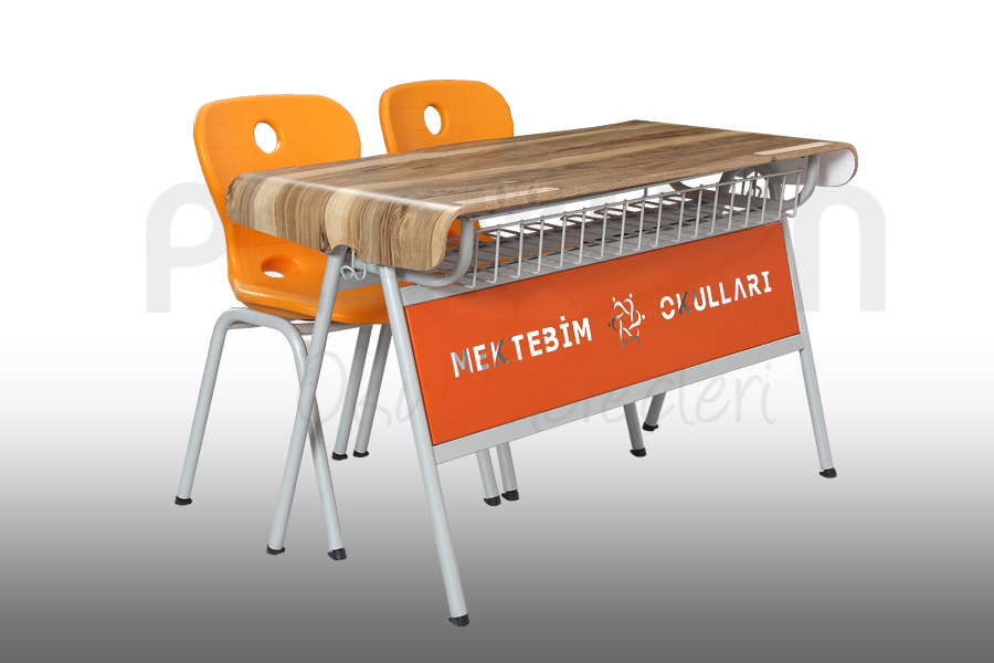 Çift Kişilik Lamine Kaplı Kontraplak Okul Sırası